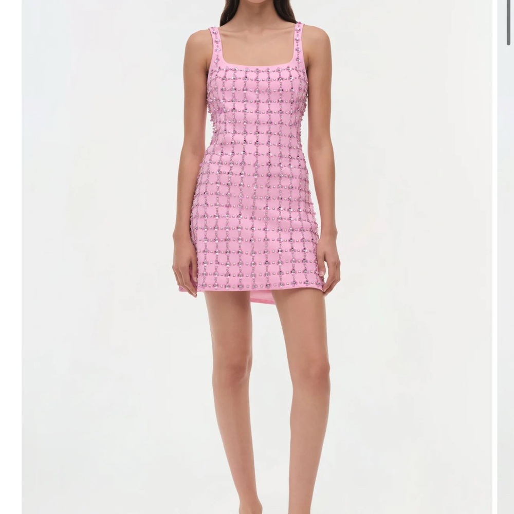 Jonathan Simkhai Pink Mini Ziva Dress Size 4 NWT